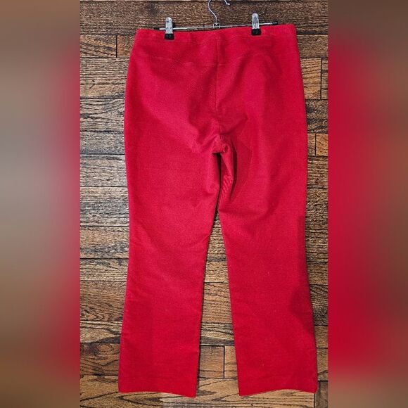 THEORY Crimson Red Cropped‎ Moleskin Twill Pant Size 6 - Picture 2 of 6